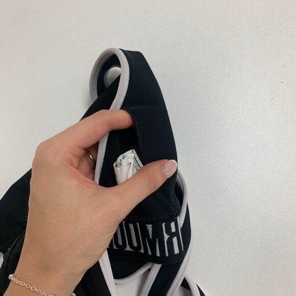 Under Armour Compression Sports Bra Womens M Medium Black Crossback Scoop Neck - Picture 7 of 12